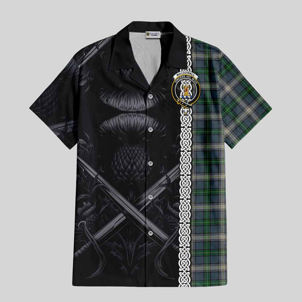 MacDowall (McDowall) Tartan Hawaiian Shirt with Family Crest Cross Sword Thistle Celtic Vibes Kid - Tartan Vibes Clothing