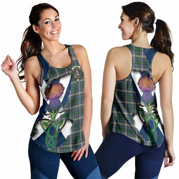 Tartan Vibes Clothing MacDowall (McDowall) Tartan Family Crest Women's Racerback Tanks Scottish Thistle Celtic Inspired