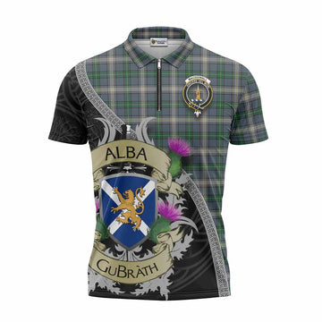 MacDowall (McDowall) Tartan Family Crest Zipper Polo Shirt Lion Rampant Royal Thistle Shield Celtic Inspired Unisex - Tartan Vibes Clothing