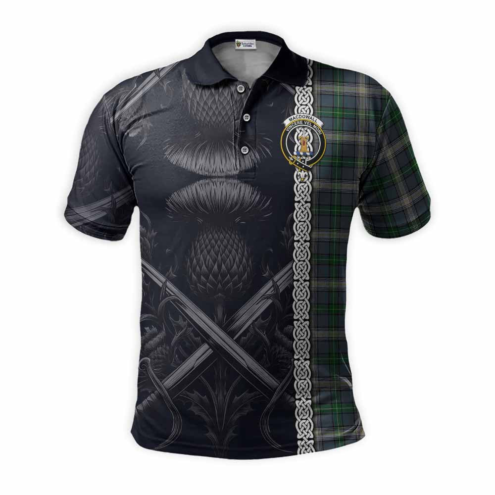 MacDowall (McDowall) Tartan Polo Shirt with Family Crest Cross Sword Thistle Celtic Vibes Kid - Tartan Vibes Clothing