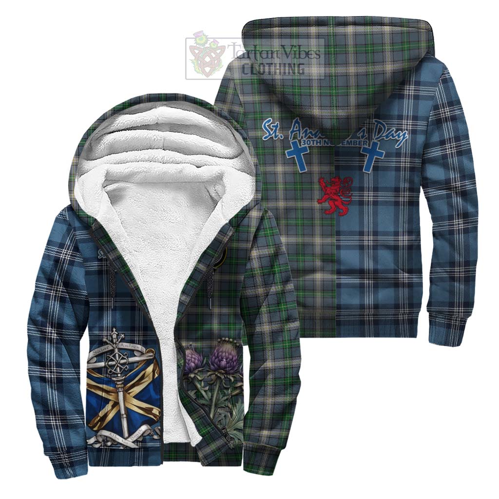 MacDowall (McDowall) Tartan Sherpa Hoodie Happy St. Andrew's Day Half Tartan Style Unisex S - Tartan Vibes Clothing