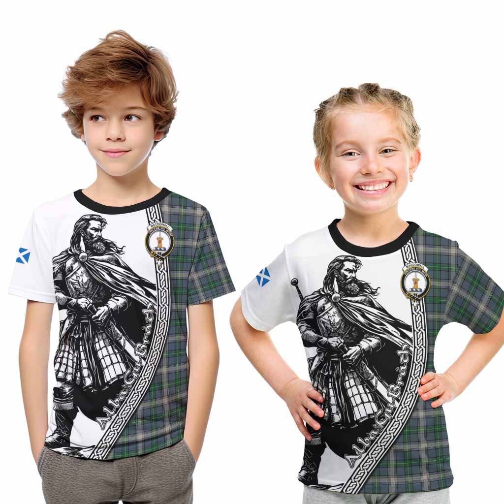 MacDowall (McDowall) Tartan Clan Crest Kid T-Shirt with Highlander Warrior Celtic Style Youth XL Size14 - Tartan Vibes Clothing