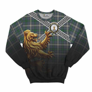 MacDowall (McDowall) Crest Tartan Sweatshirt with Golden Lion Emblem Celtic Style Unisex - Tartan Vibes Clothing