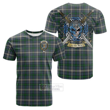 MacDowall (McDowall) Tartan Cotton T-shirt with Family Crest Celtic Skull Style