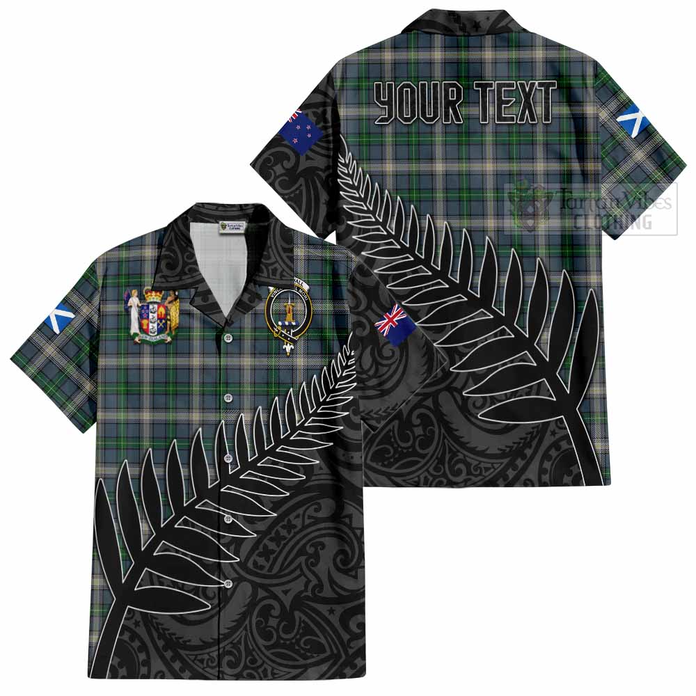 MacDowall (McDowall) Crest Tartan Hawaiian Shirt with New Zealand Silver Fern Half Style Kid - Tartan Vibes Clothing
