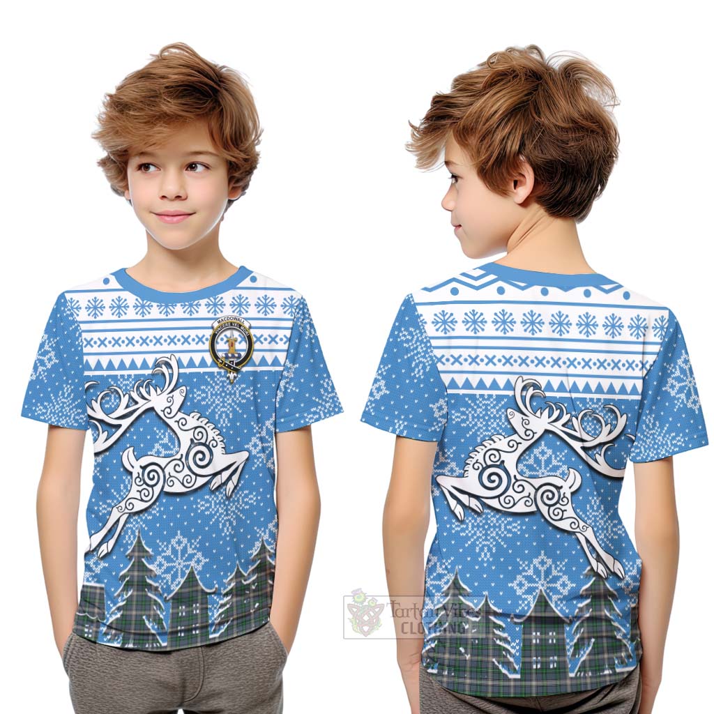 MacDowall (McDowall) Clan Christmas Kid T-Shirt Celtic Reindeer Style Youth XL Size14 - Tartan Vibes Clothing