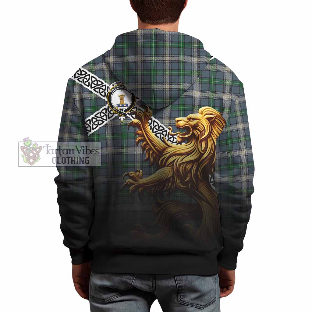 MacDowall (McDowall) Crest Tartan Hoodie with Golden Lion Emblem Celtic Style - Tartan Vibes Clothing