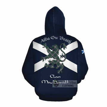 MacDowall (McDowall) Tartan Lion Rampant Cotton Hoodie Proudly Display Your Heritage with Alba Gu Brath and Clan Name Pullover Hoodie - Tartan Vibes Clothing