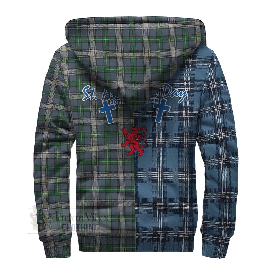 MacDowall (McDowall) Tartan Sherpa Hoodie Happy St. Andrew's Day Half Tartan Style - Tartan Vibes Clothing
