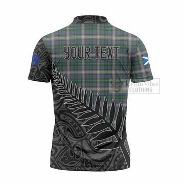 MacDowall (McDowall) Crest Tartan Zipper Polo Shirt with New Zealand Silver Fern Half Style - Tartan Vibes Clothing