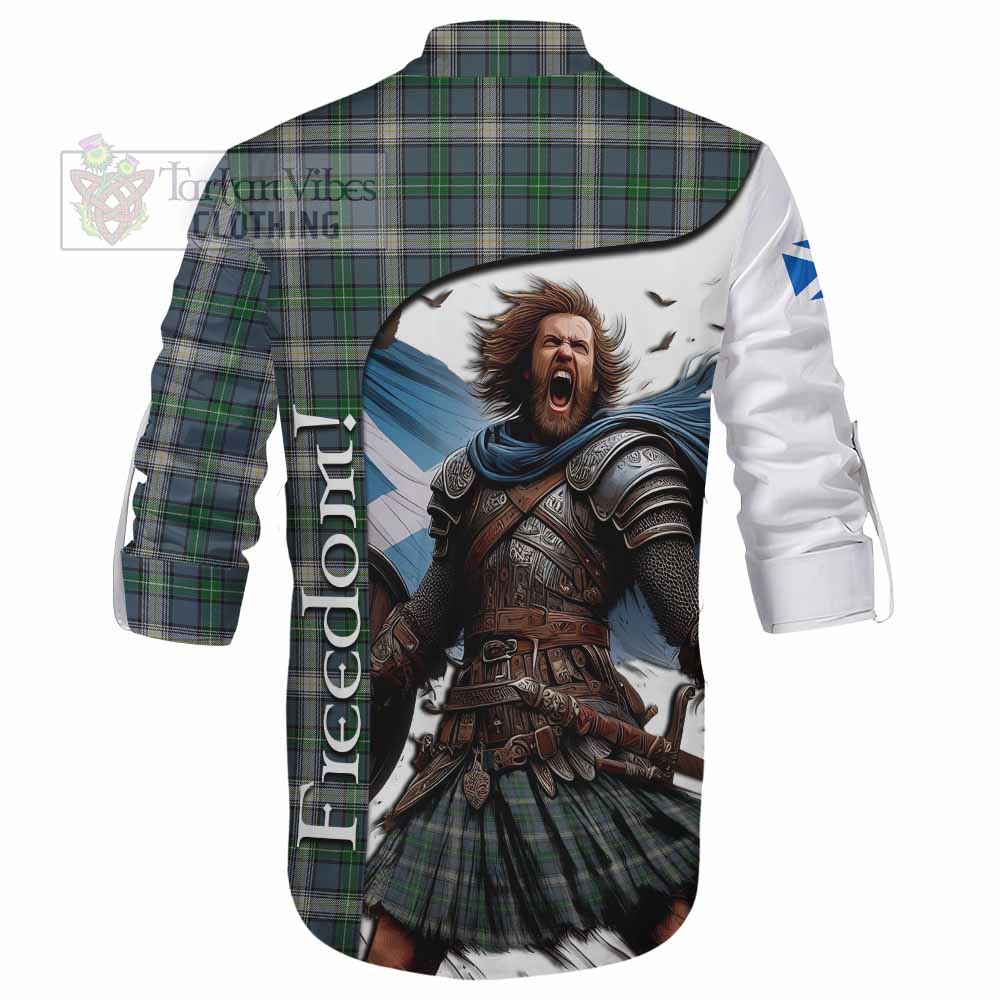 Tartan Vibes Clothing MacDowall (McDowall) Crest Tartan Ghillie Kilt Shirt Inspired by the Freedom of Scottish Warrior