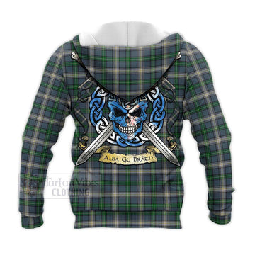 MacDowall (McDowall) Tartan Knitted Hoodie with Family Crest Celtic Skull Style - Tartan Vibes Clothing