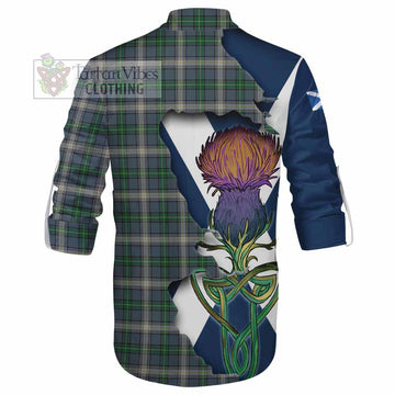 Tartan Vibes Clothing MacDowall (McDowall) Tartan Family Crest Ghillie Kilt Shirt Scottish Thistle Celtic Inspired