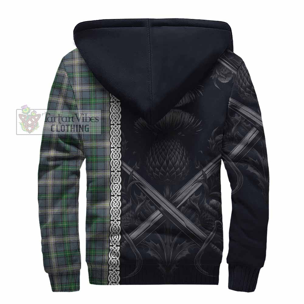 MacDowall (McDowall) Tartan Sherpa Hoodie with Family Crest Cross Sword Thistle Celtic Vibes - Tartan Vibes Clothing