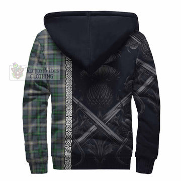 MacDowall (McDowall) Tartan Sherpa Hoodie with Family Crest Cross Sword Thistle Celtic Vibes - Tartan Vibes Clothing