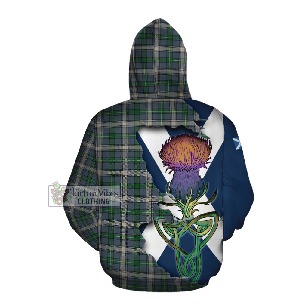 Tartan Vibes Clothing MacDowall (McDowall) Tartan Family Crest Cotton Hoodie Scottish Thistle Celtic Inspired