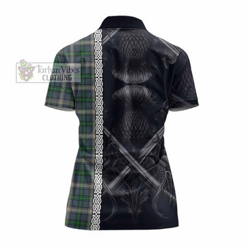 MacDowall (McDowall) Tartan Women's Polo Shirt with Family Crest Cross Sword Thistle Celtic Vibes - Tartan Vibes Clothing