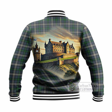 MacDowall (McDowall) Tartan Family Crest Baseball Jacket with Scottish Ancient Castle Style - Tartan Vibes Clothing