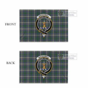 Tartan Vibes Clothing MacDowall (McDowall) Tartan House Flag with Family Crest