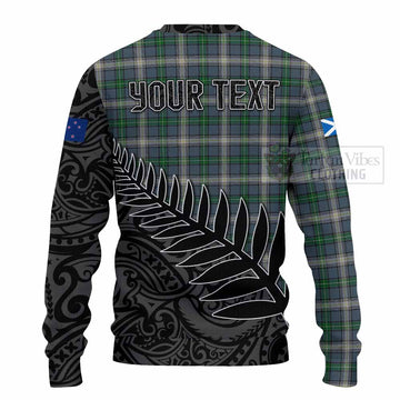 MacDowall (McDowall) Crest Tartan Knitted Sweater with New Zealand Silver Fern Half Style - Tartan Vibes Clothing