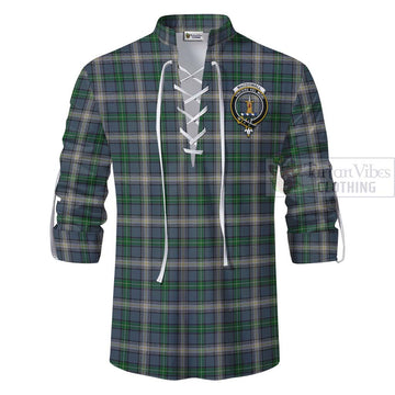 MacDowall (McDowall) Tartan Ghillie Kilt Shirt with Family Crest Celtic Skull Style - Tartan Vibes Clothing