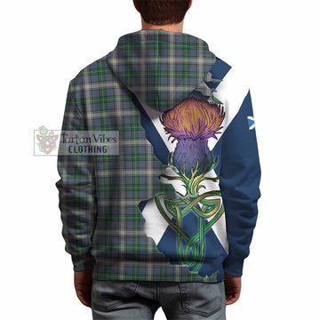 Tartan Vibes Clothing MacDowall (McDowall) Tartan Family Crest Hoodie Scottish Thistle Celtic Inspired