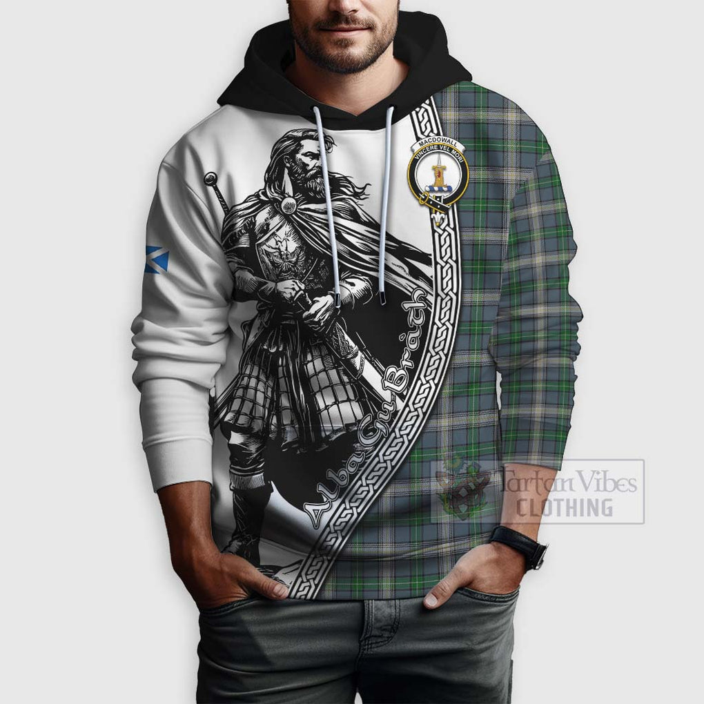 MacDowall (McDowall) Tartan Clan Crest Hoodie with Highlander Warrior Celtic Style - Tartan Vibes Clothing