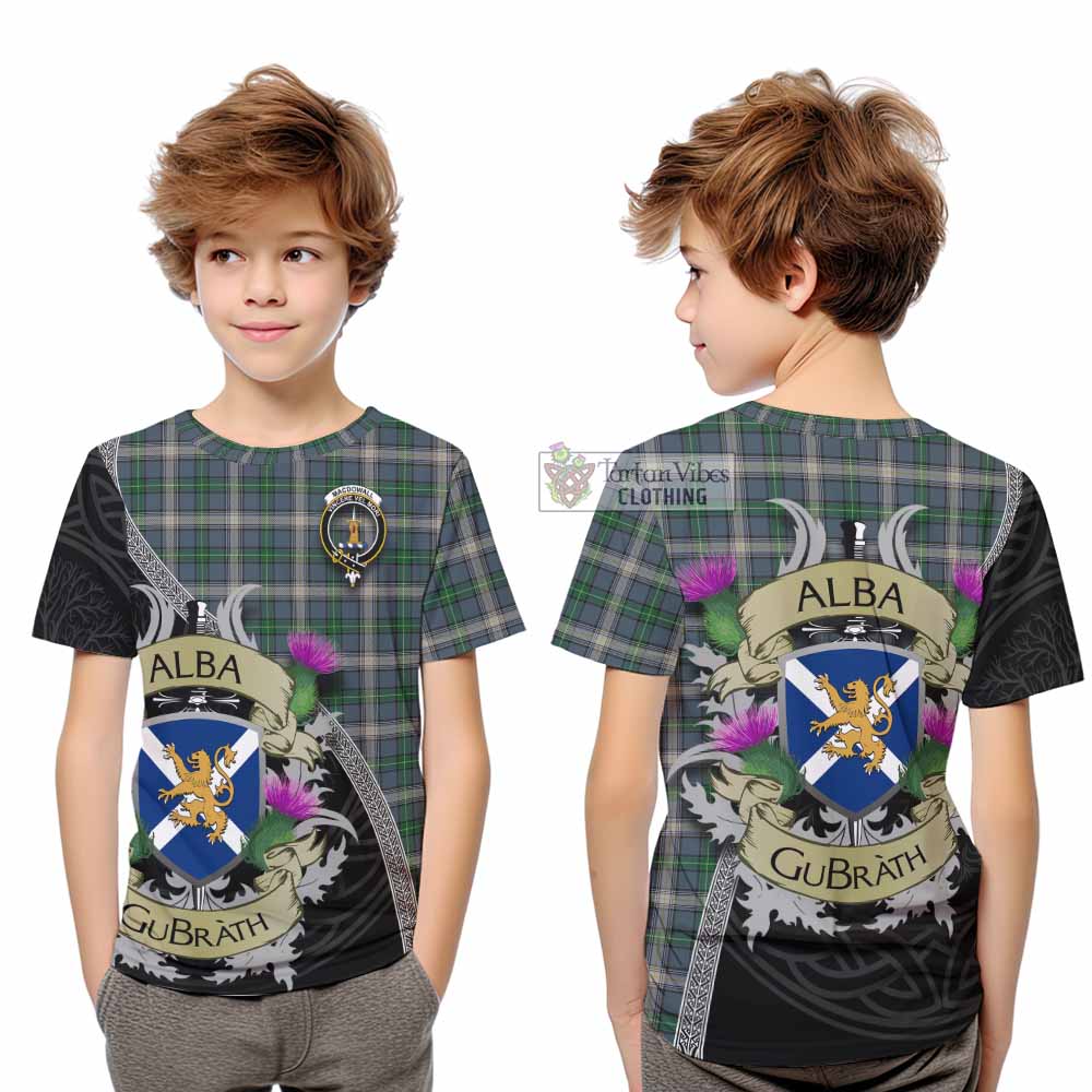 MacDowall (McDowall) Tartan Family Crest Kid T-Shirt Lion Rampant Royal Thistle Shield Celtic Inspired - Tartan Vibes Clothing