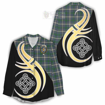 MacDowall (McDowall) Tartan Women's Casual Shirt with Family Crest and Celtic Symbol Style - Tartan Vibes Clothing