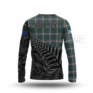 MacDowall (McDowall) Crest Tartan Long Sleeve T-Shirt with New Zealand Silver Fern Half Style - Tartan Vibes Clothing