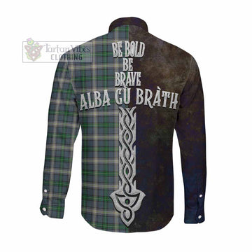 MacDowall (McDowall) Tartan Family Crest Long Sleeve Button Shirt Alba Gu Brath Be Brave Lion Ancient Style Men's Shirt - Tartan Vibes Clothing