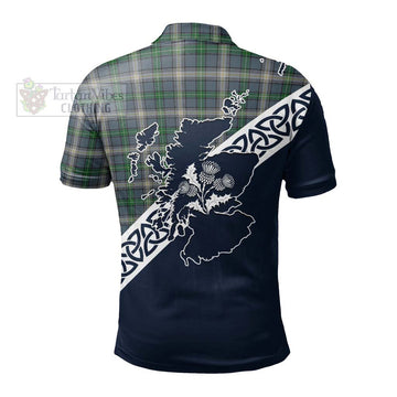 MacDowall (McDowall) Tartan Polo Shirt Featuring Thistle and Scotland Map - Tartanvibesclothing Store