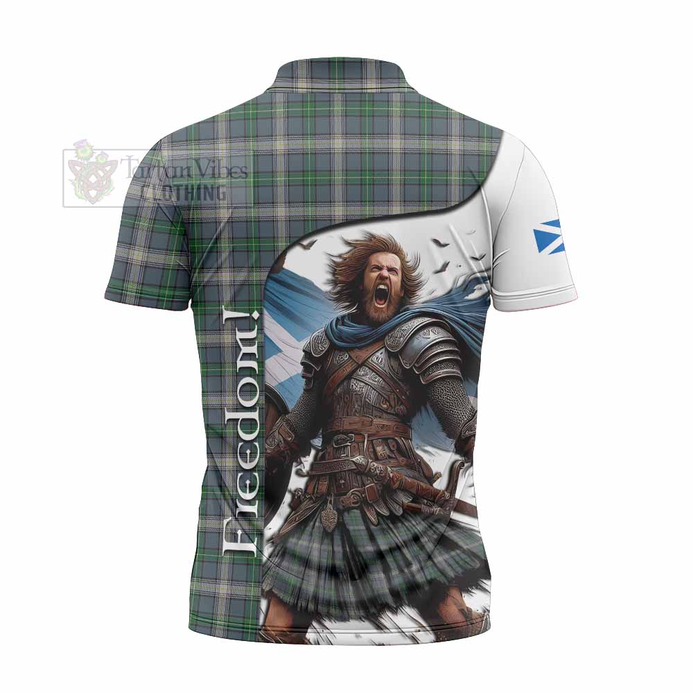Tartan Vibes Clothing MacDowall (McDowall) Crest Tartan Zipper Polo Shirt Inspired by the Freedom of Scottish Warrior
