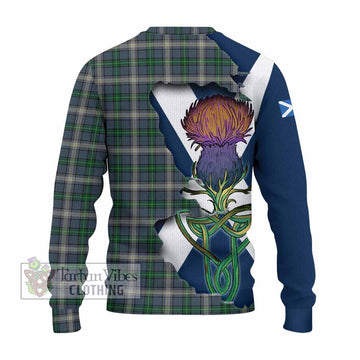 Tartan Vibes Clothing MacDowall (McDowall) Tartan Family Crest Knitted Sweater Scottish Thistle Celtic Inspired