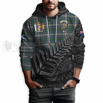 MacDowall (McDowall) Crest Tartan Hoodie with New Zealand Silver Fern Half Style - Tartan Vibes Clothing