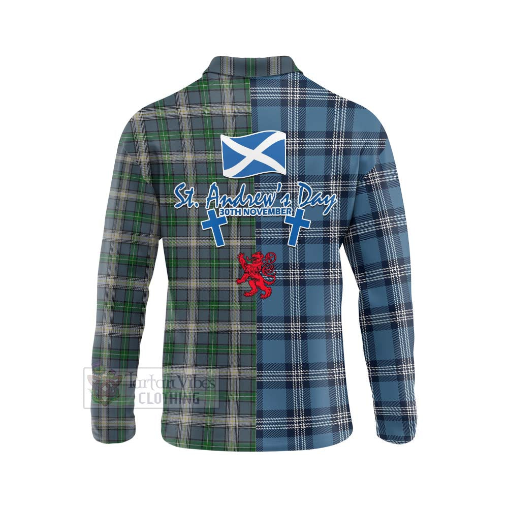 MacDowall (McDowall) Tartan Long Sleeve Polo Shirt Happy St. Andrew's Day Half Tartan Style - Tartan Vibes Clothing