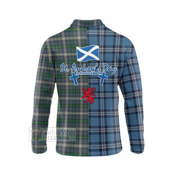 MacDowall (McDowall) Tartan Long Sleeve Polo Shirt Happy St. Andrew's Day Half Tartan Style - Tartan Vibes Clothing