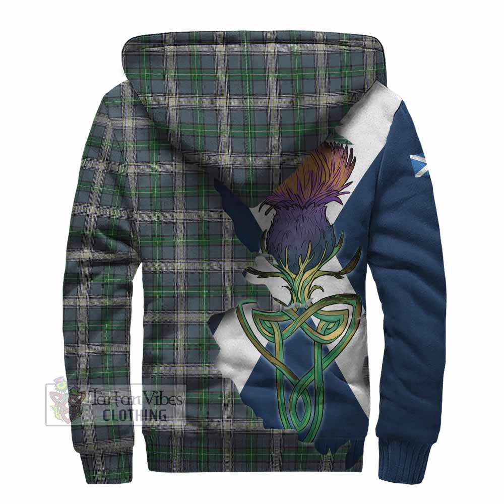 Tartan Vibes Clothing MacDowall (McDowall) Tartan Family Crest Sherpa Hoodie Scottish Thistle Celtic Inspired