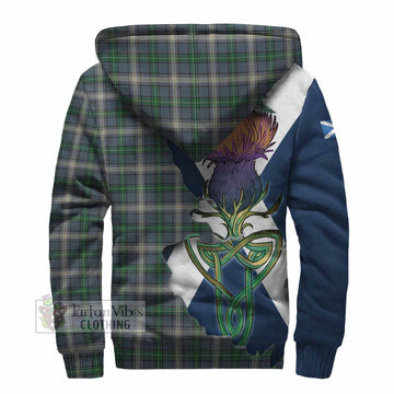 Tartan Vibes Clothing MacDowall (McDowall) Tartan Family Crest Sherpa Hoodie Scottish Thistle Celtic Inspired