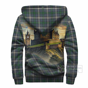 MacDowall (McDowall) Tartan Family Crest Sherpa Hoodie with Scottish Ancient Castle Style - Tartan Vibes Clothing