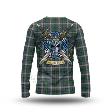 MacDowall (McDowall) Tartan Long Sleeve T-Shirt with Family Crest Celtic Skull Style - Tartan Vibes Clothing