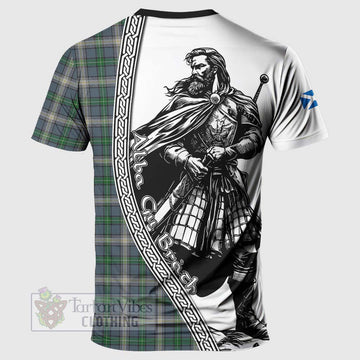 MacDowall (McDowall) Tartan Clan Crest T-Shirt with Highlander Warrior Celtic Style