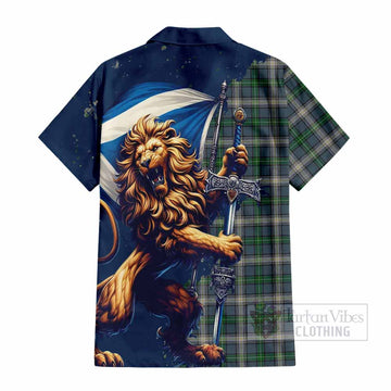 MacDowall (McDowall) Tartan Family Crest Hawaiian Shirt with Scottish Majestic Lion - Tartan Vibes Clothing