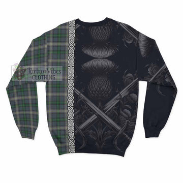 MacDowall (McDowall) Tartan Sweatshirt with Family Crest Cross Sword Thistle Celtic Vibes - Tartan Vibes Clothing