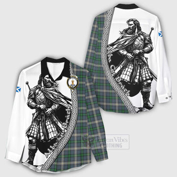 MacDowall (McDowall) Tartan Clan Crest Women's Casual Shirt with Highlander Warrior Celtic Style - Tartan Vibes Clothing