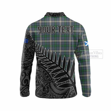 MacDowall (McDowall) Crest Tartan Long Sleeve Polo Shirt with New Zealand Silver Fern Half Style - Tartan Vibes Clothing