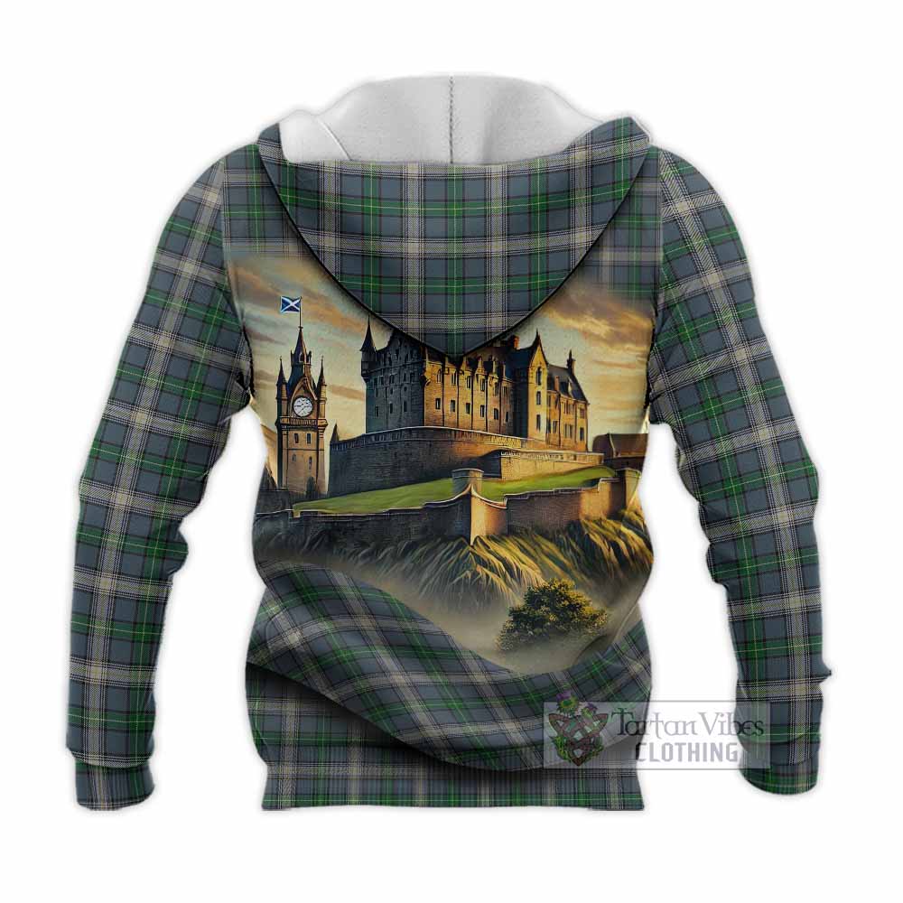 MacDowall (McDowall) Tartan Family Crest Knitted Hoodie with Scottish Ancient Castle Style - Tartan Vibes Clothing