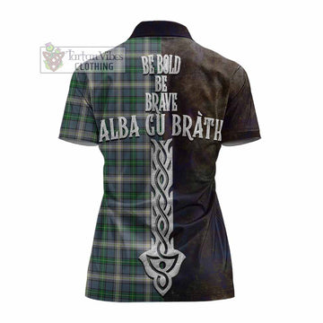 MacDowall (McDowall) Tartan Family Crest Women's Polo Shirt Alba Gu Brath Be Brave Lion Ancient Style - Tartan Vibes Clothing