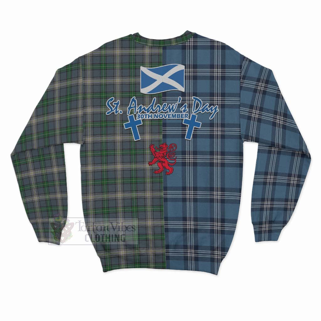 MacDowall (McDowall) Tartan Sweatshirt Happy St. Andrew's Day Half Tartan Style - Tartan Vibes Clothing