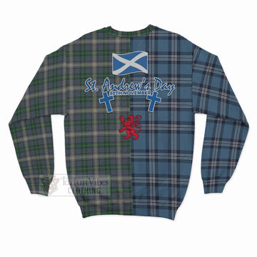 MacDowall (McDowall) Tartan Sweatshirt Happy St. Andrew's Day Half Tartan Style - Tartan Vibes Clothing